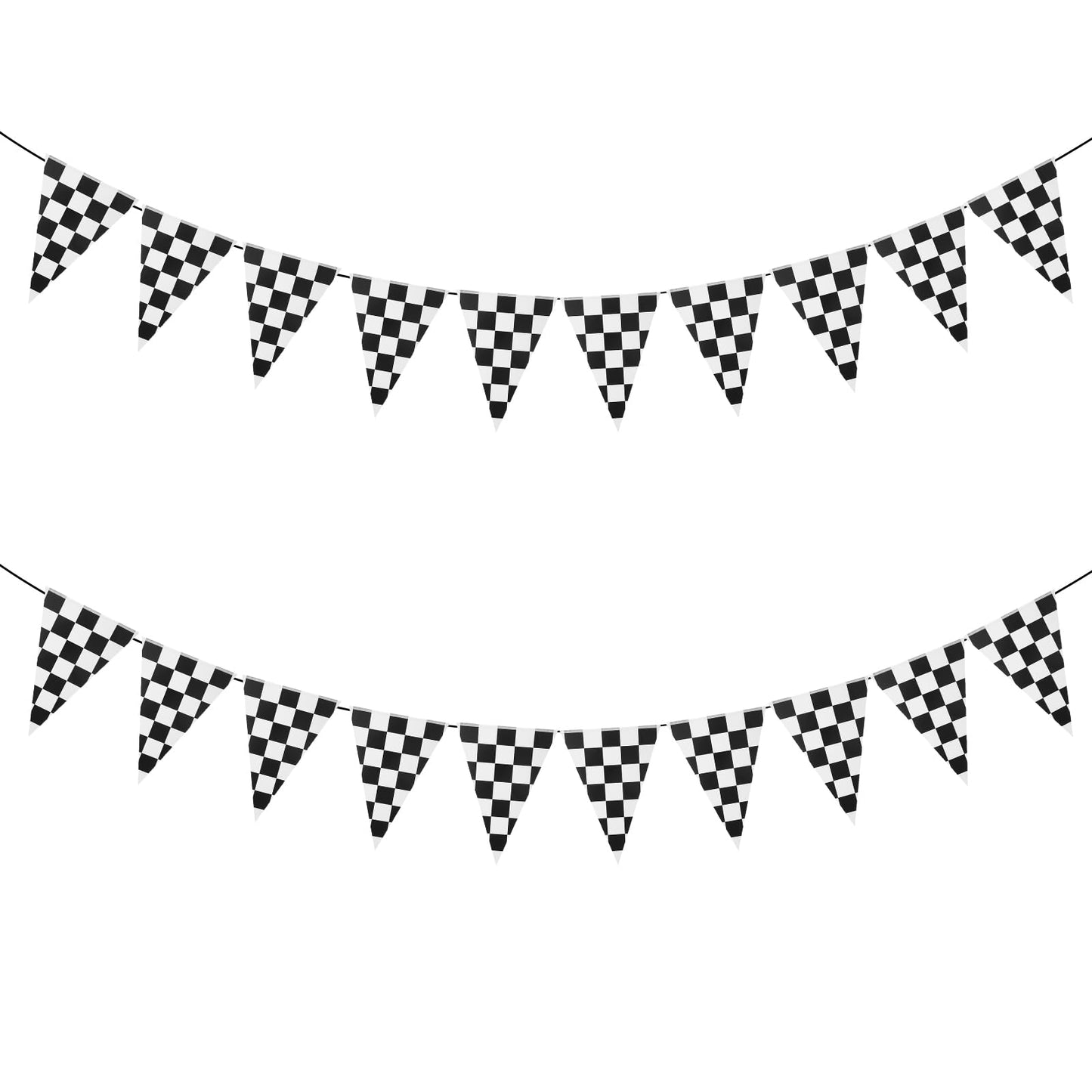 Checkered Flags,Ymapinc Triangular Black and White Checkered Flag Pennant Racing Flags Cars Birthday Decorations for Outdoor Indoor Decorations