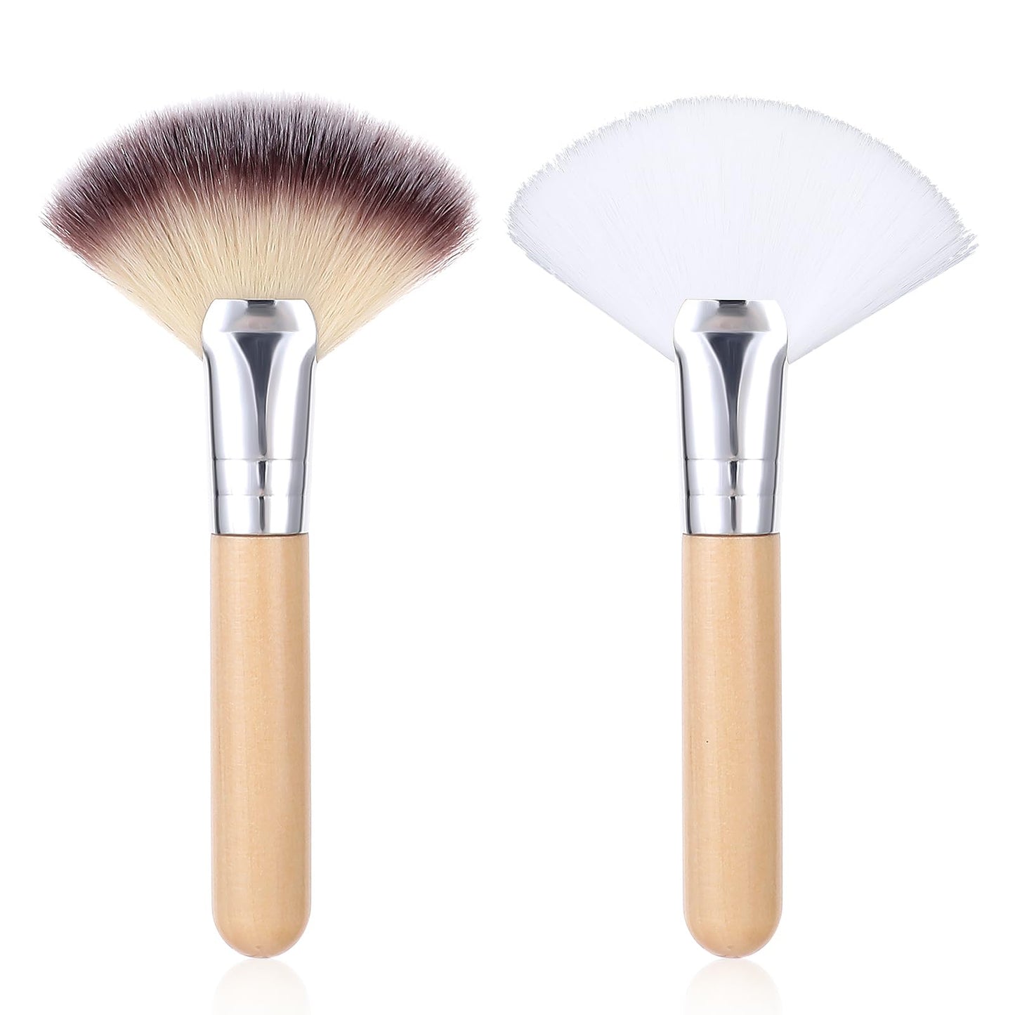 Tyqour 2Pcs Fan Brushes Facial Brushes Soft Makeup Mask Applicator Acid Applicator Esthetician Multi Use Cosmetic Tools for Women Girls Loose Powder Highlighting Blush