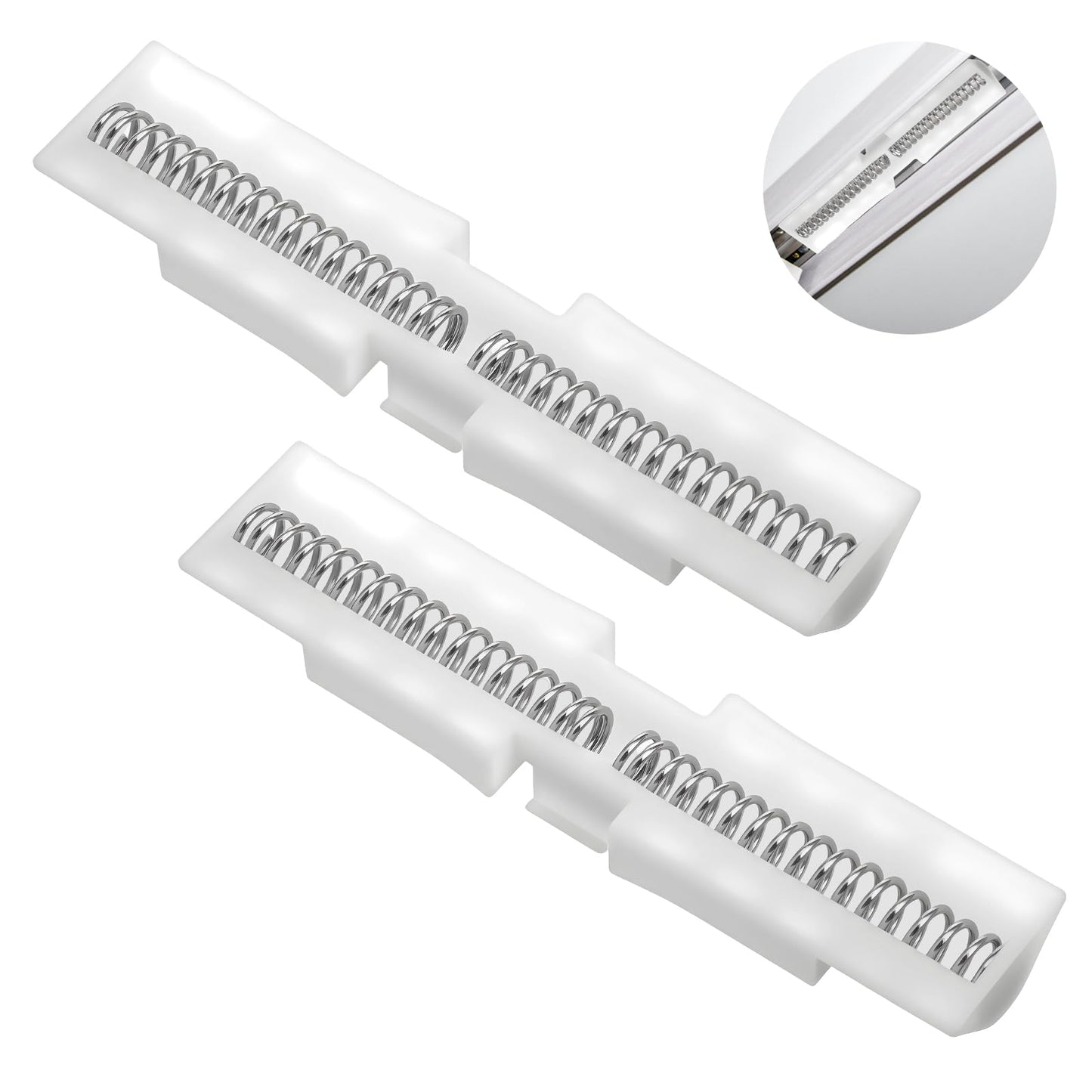 2 Pcs Bi Fold Door Slide Guide for Bifold Door Closet Spring Abs Rail White Hardware Top Mount Protect Doors Track Springs for Sliding Closet Bi Fold Sliding Doors Guides