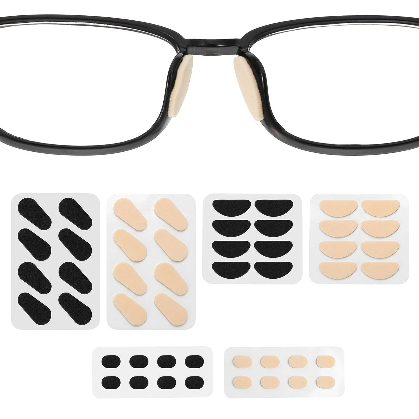 Chsoejuf 48 Pairs EVA Foam Glasses Nose Pads, Self-Adhesive Nose Pads