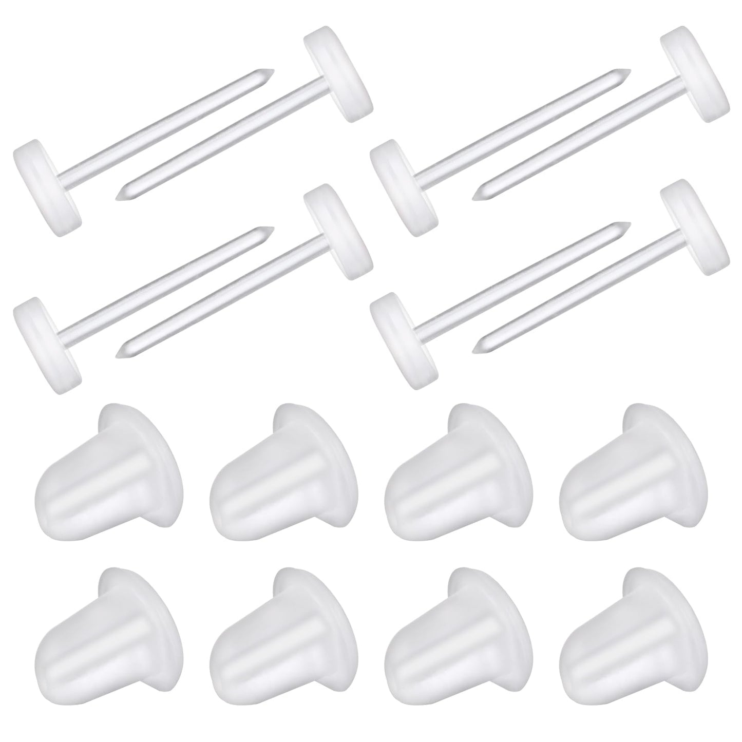 Invisible Pierced Plastic Earrings 5mm Clear Earrings for Sports Work Post Earring Back Blank Pins Stud Sensitive Ears Tiny Head Findings for Jewelry Making DIY Supplies (200 Pieces/100 Pairs)