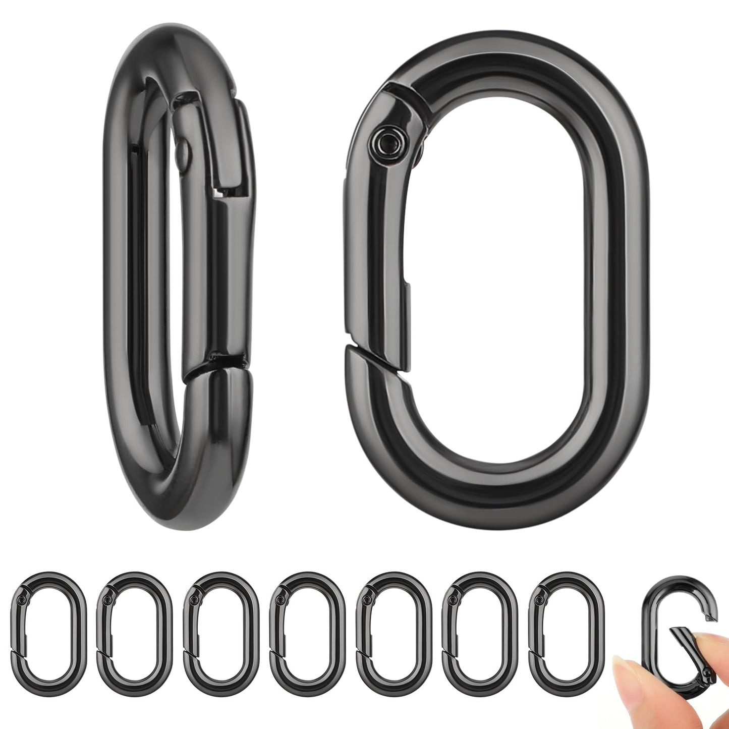 Tyqour 12pcs 1.34" Spring Clip, Heavy Duty Spring Snap Hook, Backpack Clips, Small Locking Carabiner Clips Mini for Outdoor Camping, Swing, Hammock, Hiking, Fishing
