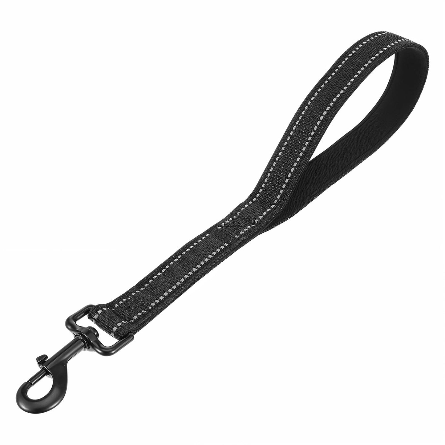 15 Short Dog Leash Heavy Duty Chew-Resistant Pet Leash Nylon Leashes Walking Reflective with Traffic Padded Handle and 360° Swivel Clip Strong for Small Medium and Large Breeds(Black)