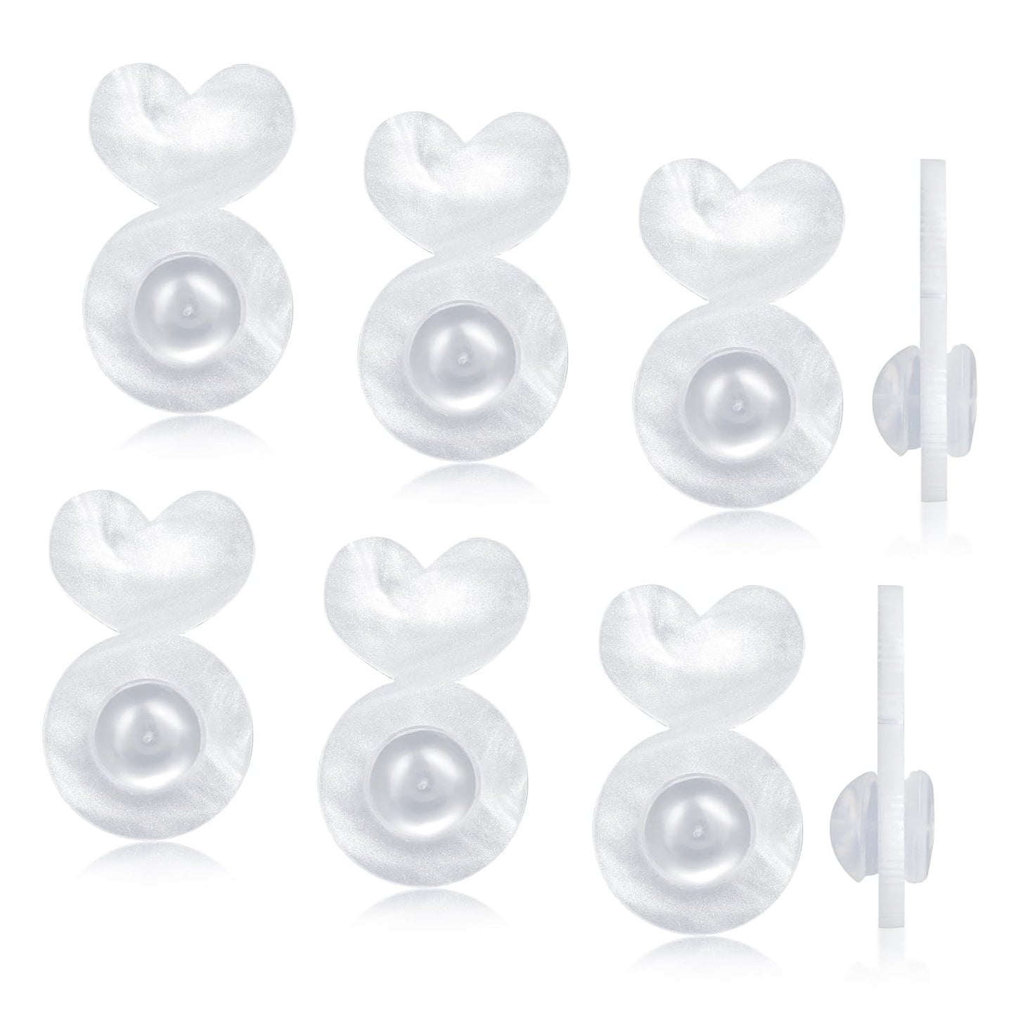 Clear Earring Backs Silicone Earring Backs for Studs Earring Stoppers Comfortable Rubber Earring Lifters Backs Hypoallergenic Plastic Rubber Earring Backs for Fish Hook Earring Studs(36PCS - Love)
