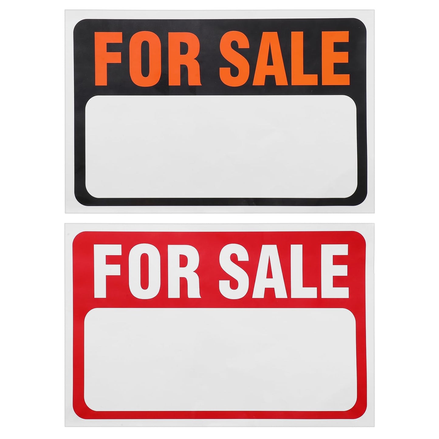 2 Pack For Sale Sign Stickers 12x8 Inch Waterproof Vinyl Decal (Black Red)