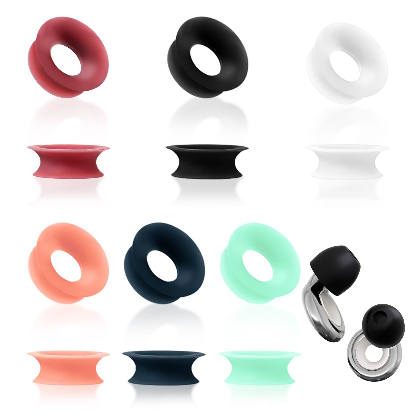 Nogeqi 12pcs Quiet Ear Plugs Accessories for Extra 5 dB Noise, Mute Style Pack for Earplugs, Earplugs Mute Style Pack, Ear Plugs Quiet Earplugs for Outdoor, Office, Sound Sensitive, Sleeping