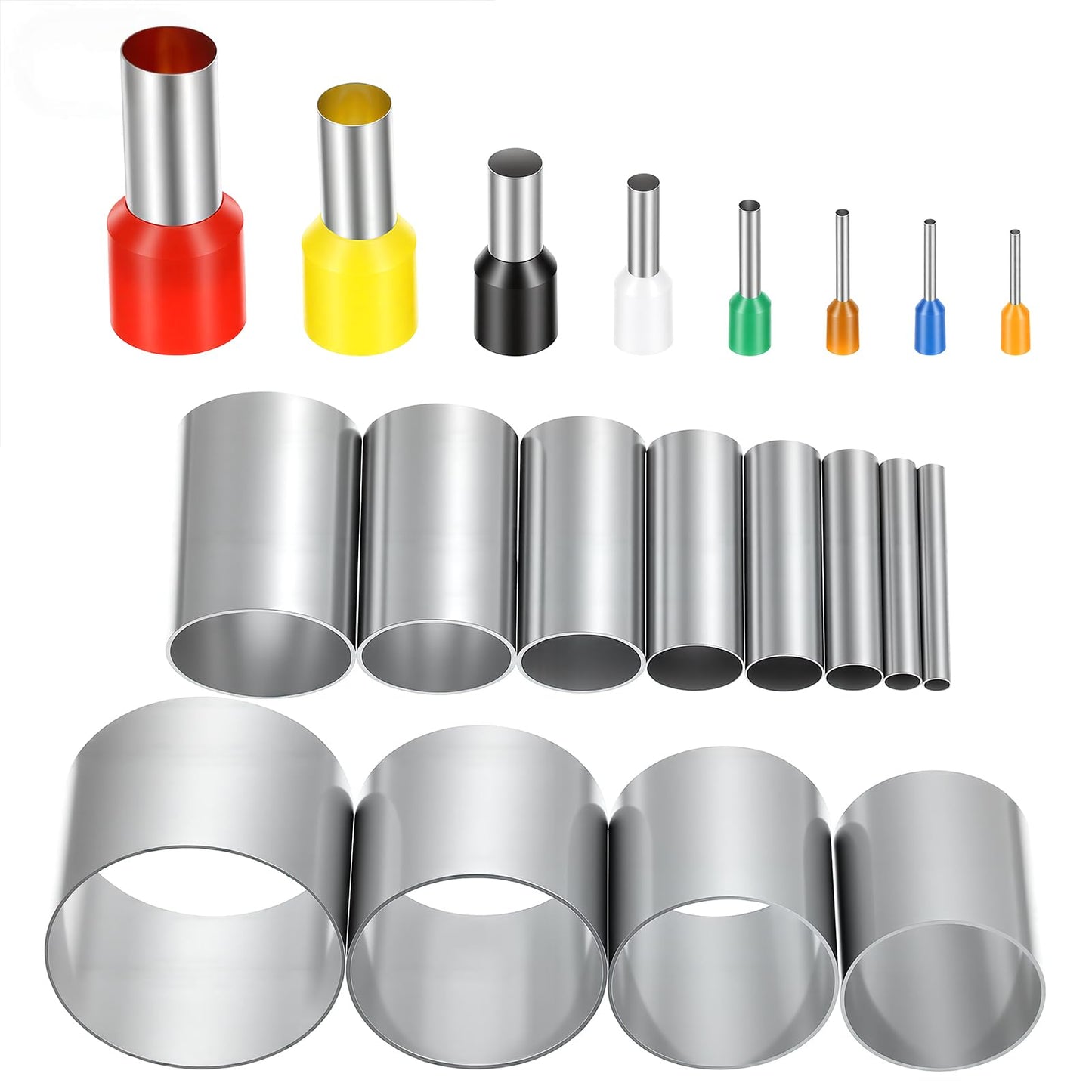 20 PCS Stainless Steel Polymer Clay Cutters Set, Round Circle Shape Hole Hollow Punch Cutter Ceramics Dotting Baking Ring Indentation Mold Tools for Polymer Clay Pottery Handmade DIY Craft