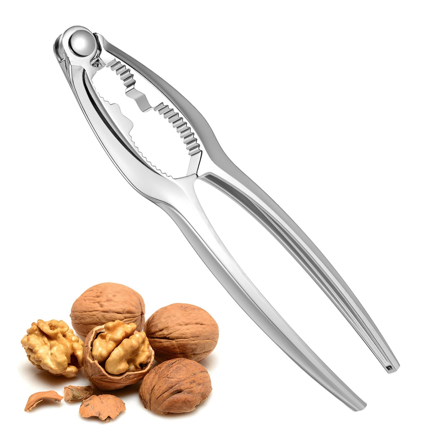 Nogeqi Nutcracker Walnuts Length 15 cm Walnut Cracker Hazelnuts Made of Zinc Alloy Nut Cracker Hazelnut Cracker for All Types of Nuts, Crabs, Secure Grip
