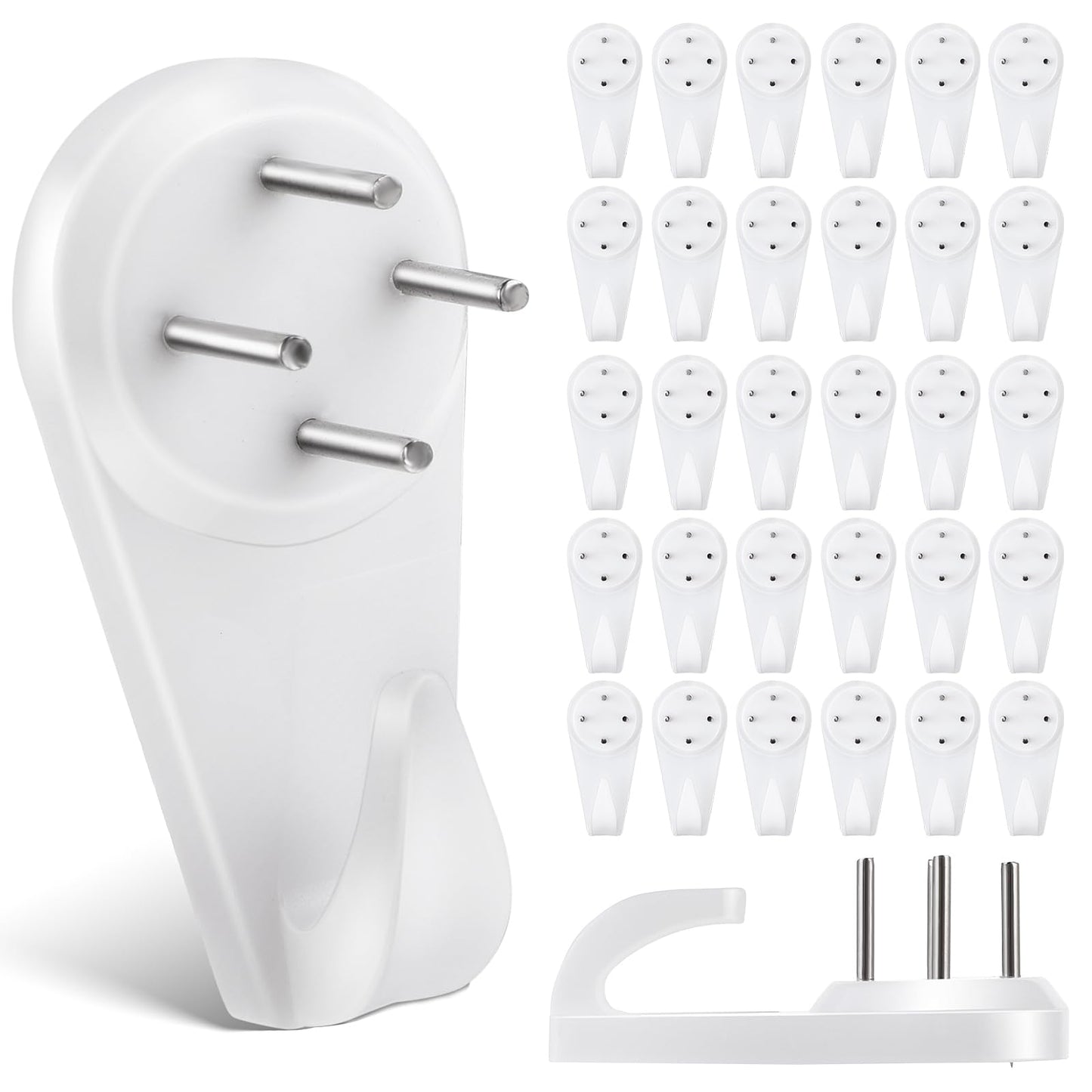 50 Pack Concrete Wall Hooks Concrete Wall Picture Hangers with Invisible Nails Attach to Stucco Without Drilling Cinder Block Wall Hangers for Stucco Cement Wall Hard Walls and More