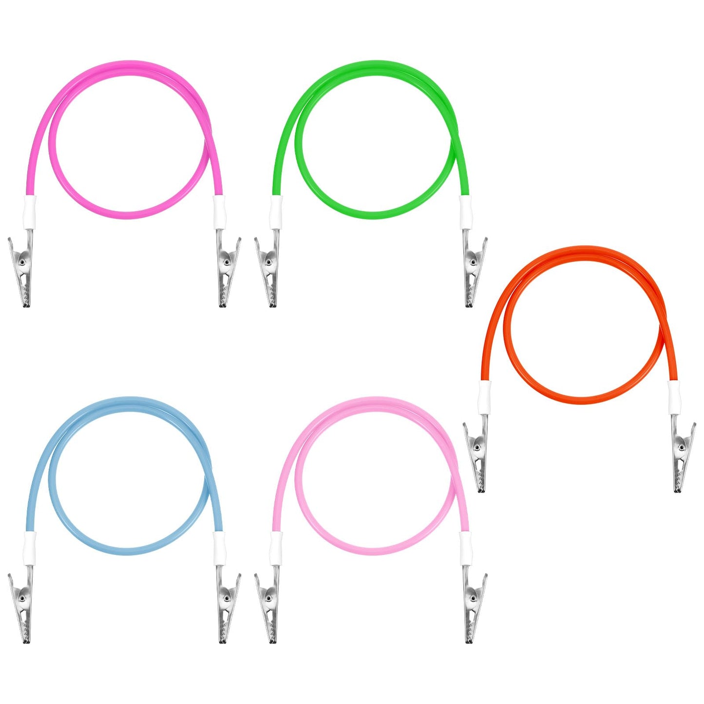 Xinjoduz 5 PCS Silicone Dental Bibs Clips, Bib Holder Napkin Clip Chain Neck Chain with Lanyard for Runners Dentists Youth Elderly Adult Patient Towels Restaurant Cloth Travel (5 Colors)