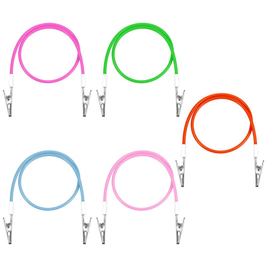 Xinjoduz 5 PCS Silicone Dental Bibs Clips, Bib Holder Napkin Clip Chain Neck Chain with Lanyard for Runners Dentists Youth Elderly Adult Patient Towels Restaurant Cloth Travel (5 Colors)
