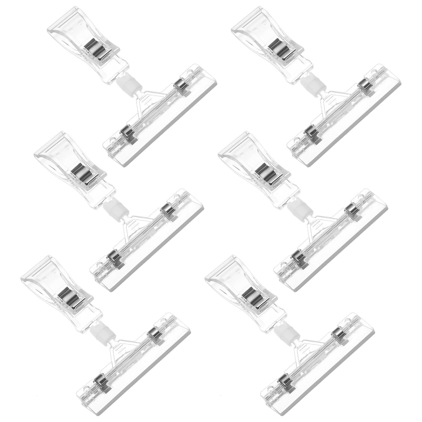 Chsoejuf 6PCS Double Sided Sign Holder Clip Clear Merchandise Pop Clips
