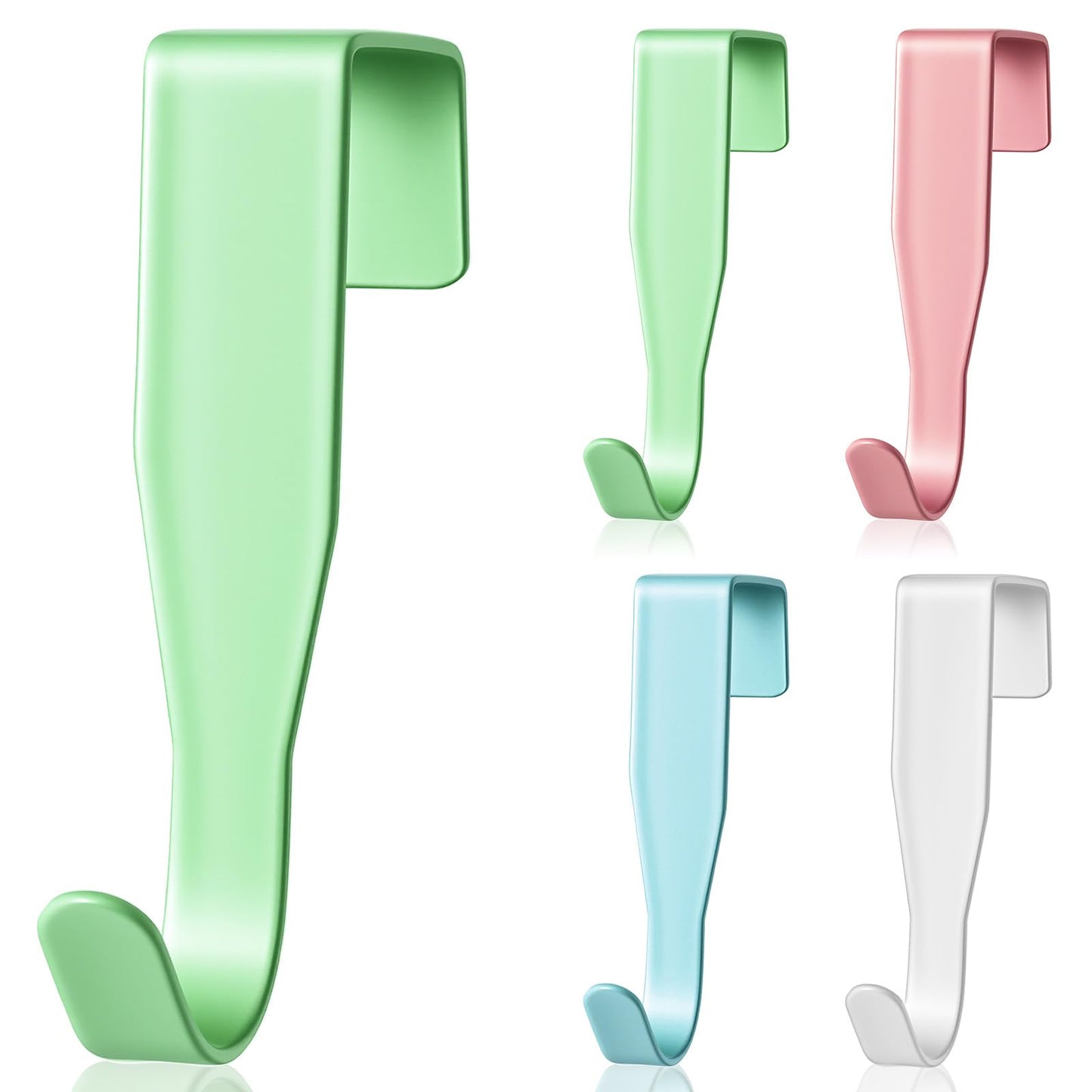 4 Pcs Over The Cabinet Door Hooks Sturdy Single Metal Over Door Hanger J for Kitchen Bathroom Cabinet Hook Hanging Wreath Laundry Room Space Saving Organizer Storage for Stocking Clothes Towels