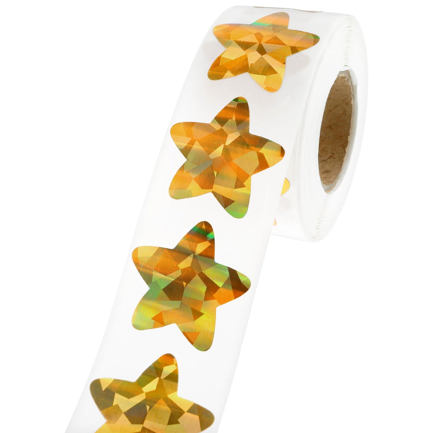 Pack of 500 Stickers Stars Stickers Stars for Children Stars Sparkling Stickers Shiny Sparkle Stars Reward Sticker Small Star Sticker Roll for Children Classroom Home (Gold)