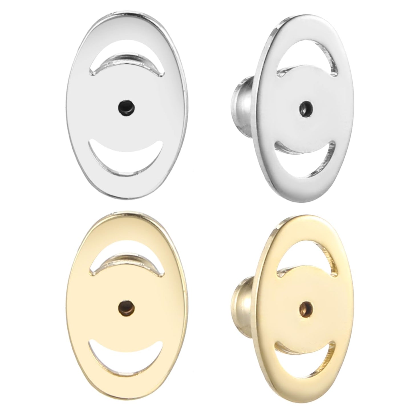 4 pcs Large Earring Support Backings Replacements, Earring Lifter Backs for Droopy Ears, Secure Locking Earrings Support Backings for Heavy Earrings Backs for Studs