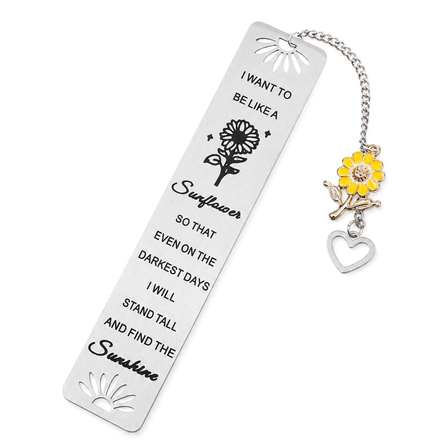 Bnehmb Sunflower Bookmark Gifts for Women Metal Book Markers for Reading