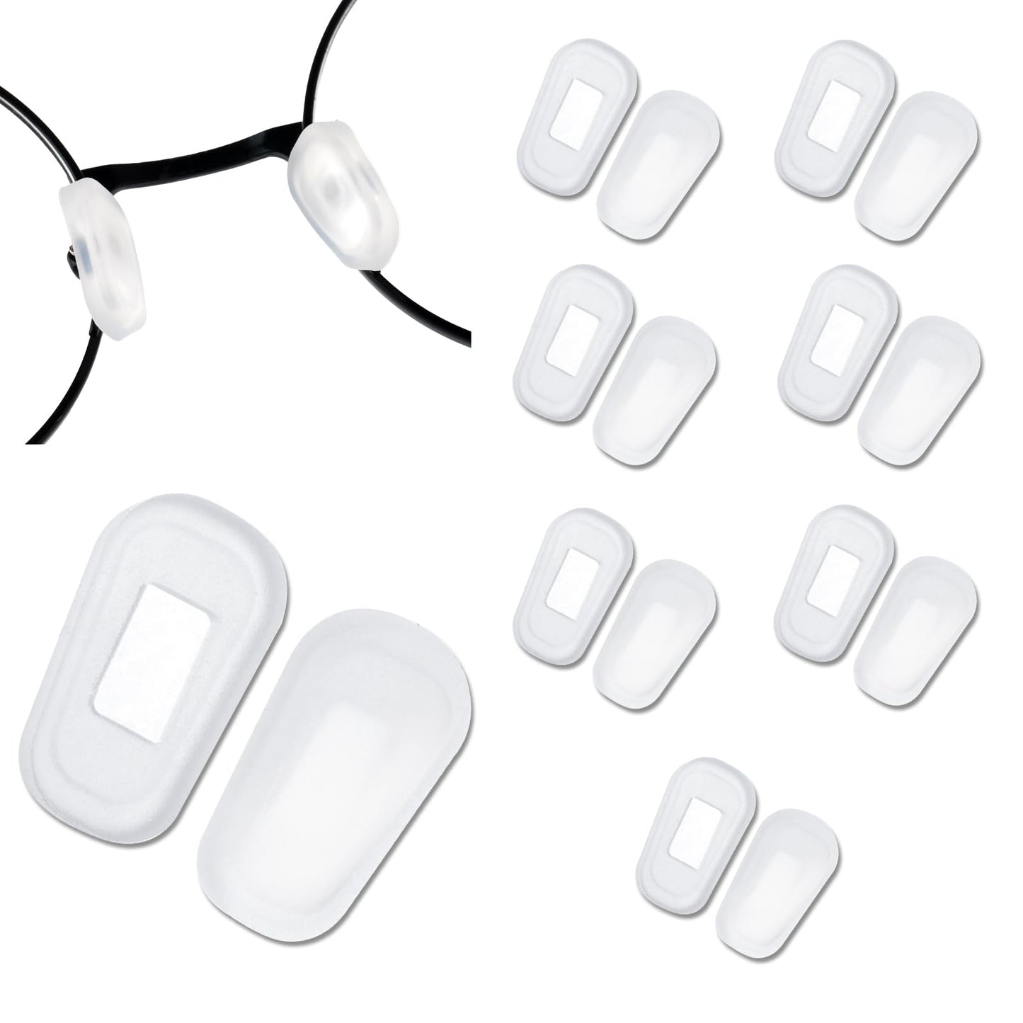 Ouligay 10 Pairs Eyeglass Nose Pads for Glasses Anti Slip for Glasses Slip-On Silicone Nose Pads for Eyeglasses Nose Piece Pads Anti-Slip Eyewear Protective Covers Nose Bridge Pads(White)