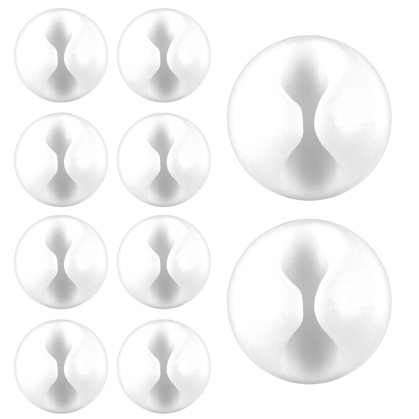 Xinjoduz 10 PCS Mini Cable Clips, Wire Organizers for Cords Dust-Proof Adhesive Cable Management Clips Phone Cord Holder for Nightstand, Desk, Home, Office, Car, Cubicle(white)