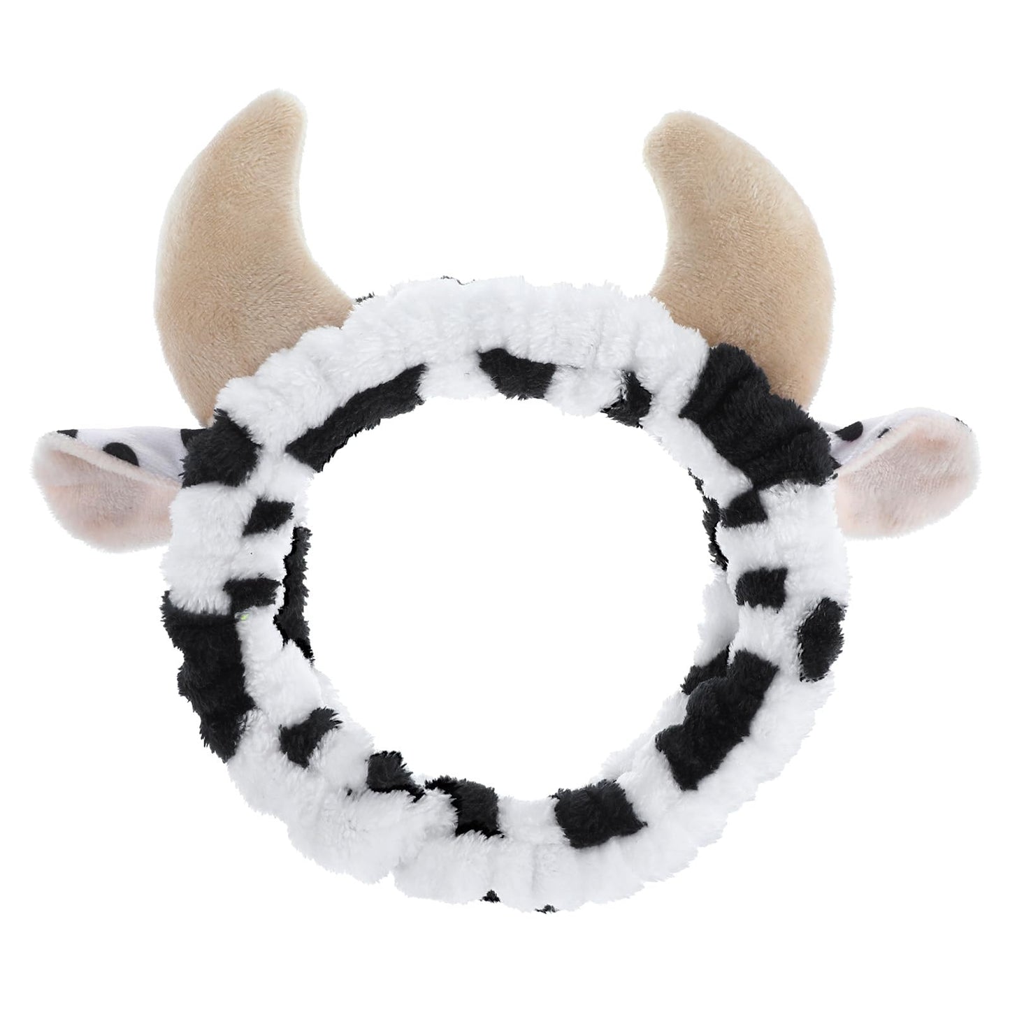 Xinjoduz 1 PCS Cow Ears Headband, Soft Microfiber Spa Headband for Washing Face Cute Makeup Headband Skincare Headbands for Women Girls Cow Party Favors, Cosplay Makeup, Stocking Stuffers
