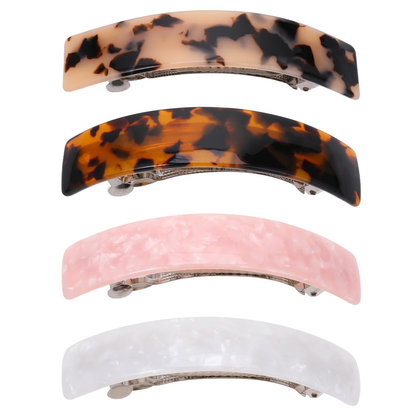 Teaaha 4PCS French Hair Pin, French Hair Barrettes Rectangle French Clip for Thin Hair Large Hair Thick Hair Hair Clips French Barettte/Hair Accessories for Women Girls