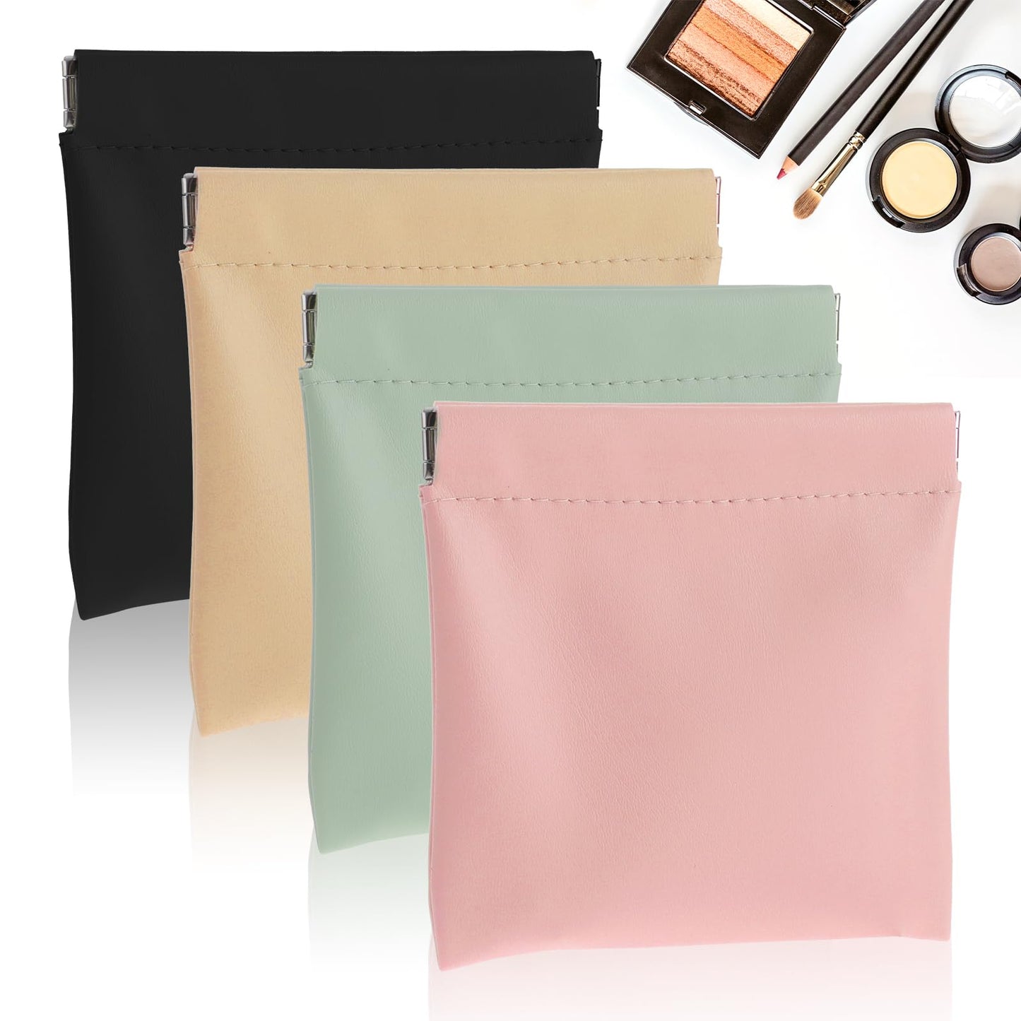 Mabor Small Coin Purse Mini Makeup Bag Squeeze Top Small Coin Purse Pouch for Women Girls No Zipper Self-Closing Coin Pouch Mini Cosmetic Bag for Lipstick Credit Card