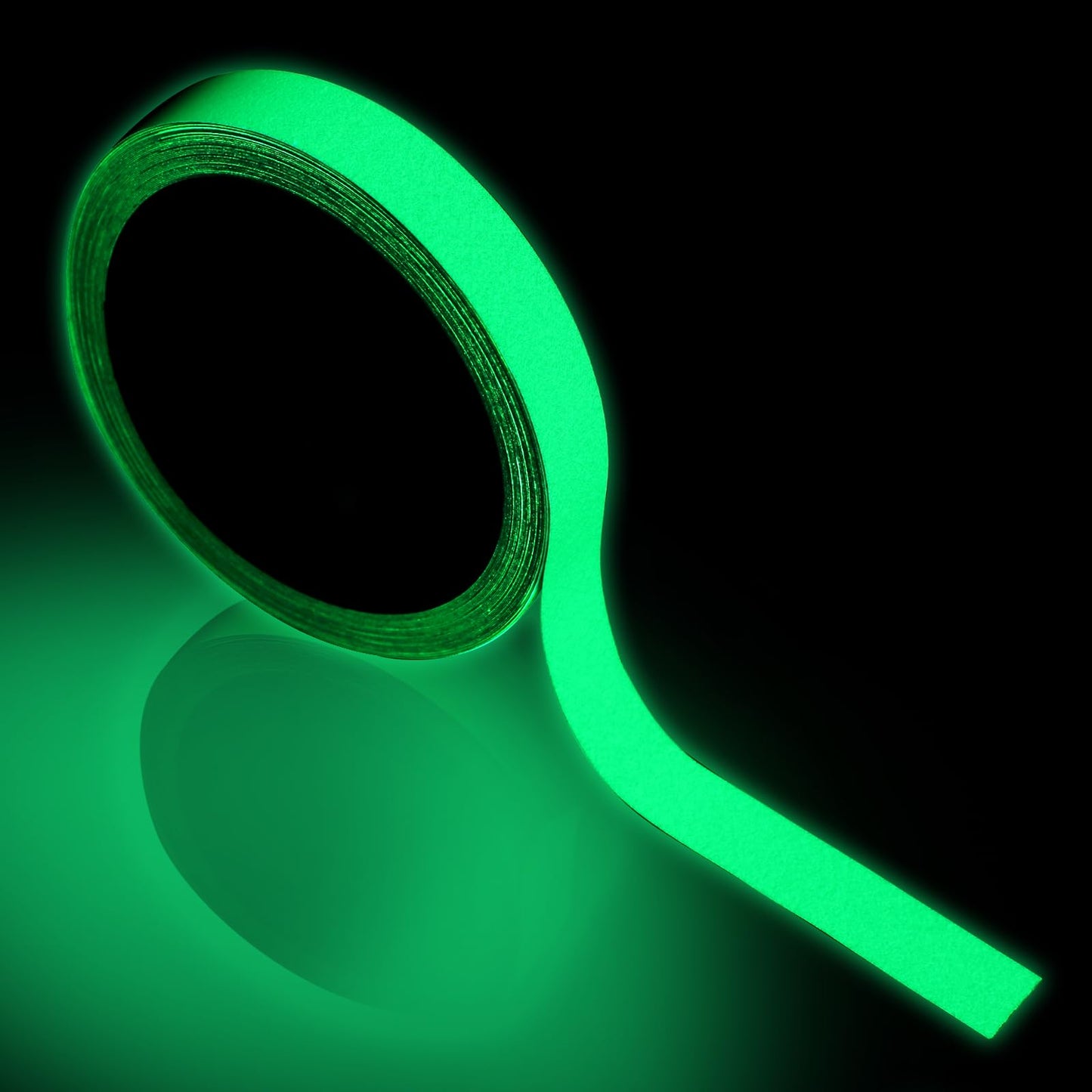 Glow Tape 33ftX0.59" Glow in the Dark Tape, Warterproof Neon Long Lasting Fluorescent 8hours Stickers for Night Decorations, Stairs, Walls and Exit Sign, Strong Adhesive Luminous Tape for Home Theatre