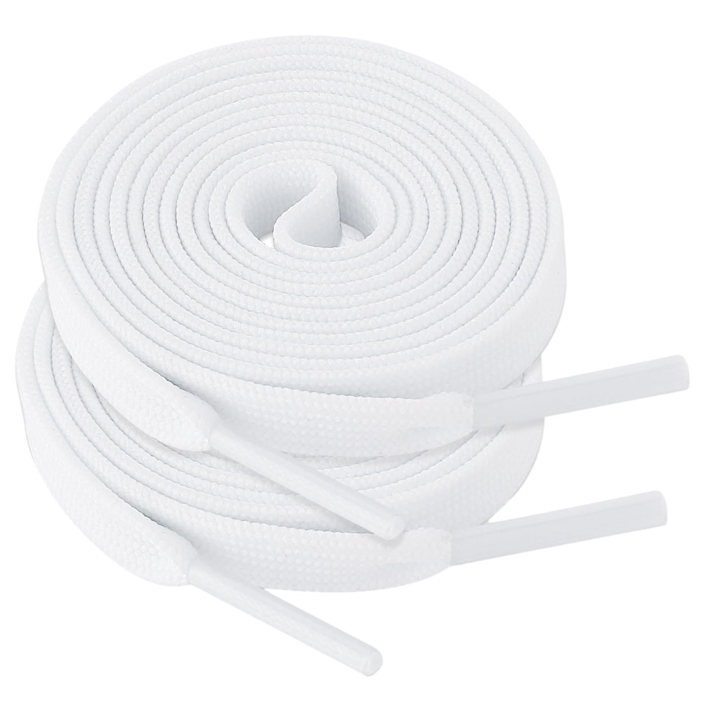 Mabor 2 Pairs White Laces for Trainers 120x1cm Flat White Shoe Laces White Trainer Laces Replacement Sneaker Laces for Athletic Shoes Walking Boot Flat Shoelaces for Kids Men Women