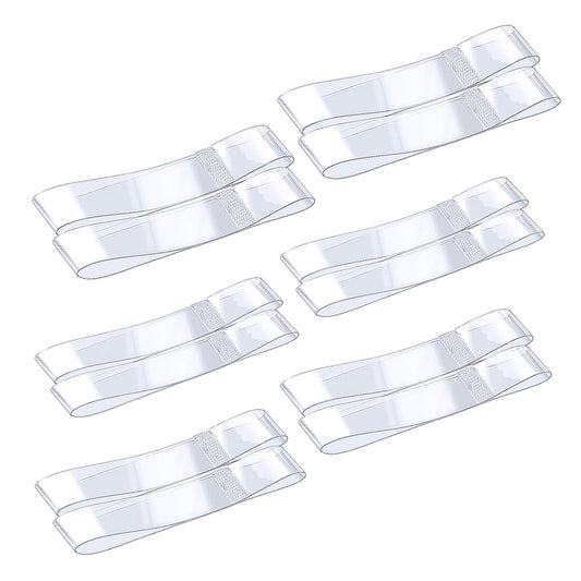 Xinjoduz 6 Pairs Clear Transparent Invisible Shoe Straps for Heels High Heel Shoe Straps Anti Loose Shoe Straps for Shoes High Heels TPU Shoes Band Elastic High Heels Shoe Straps for Women (3 Sizes)