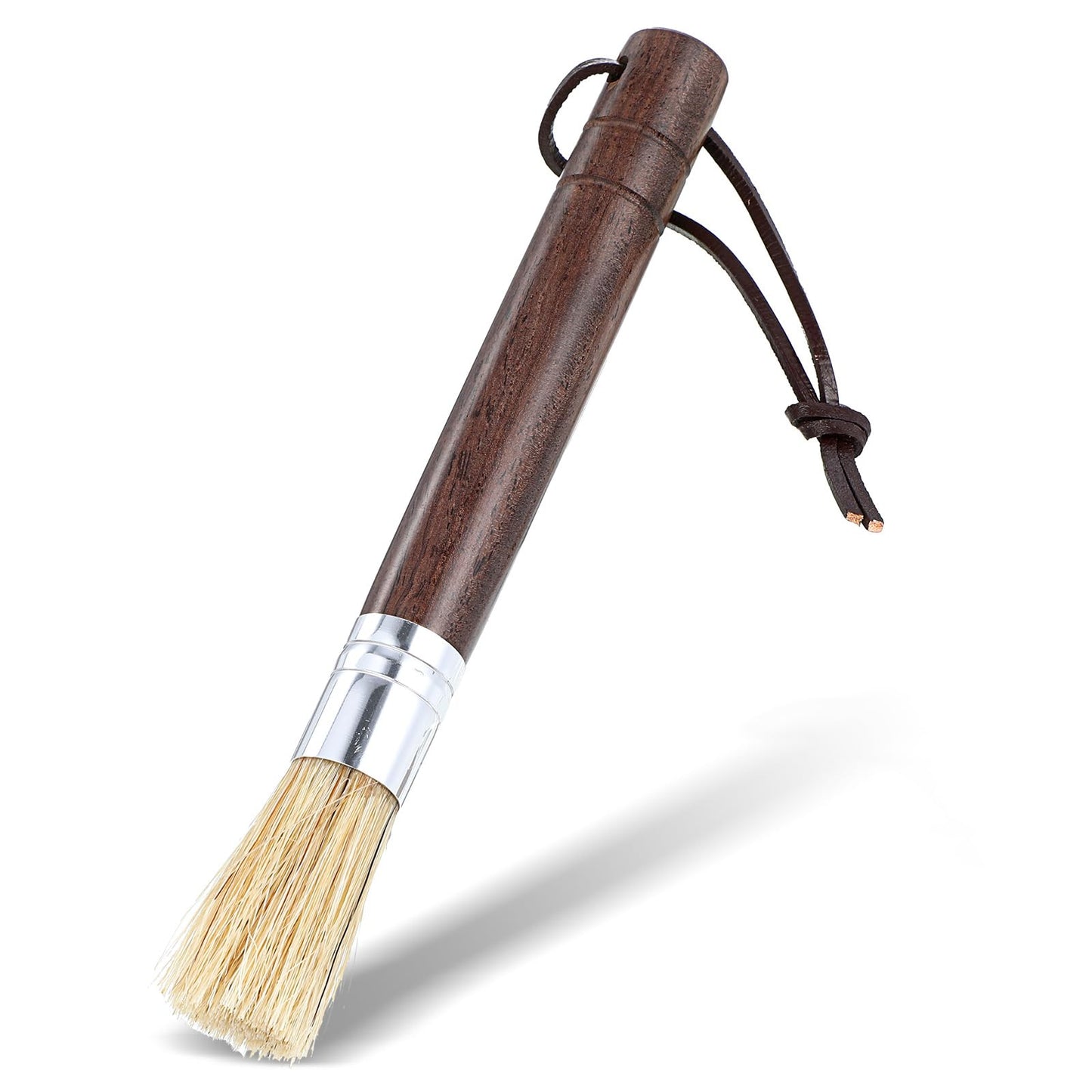 Nogeqi Barista Wooden Brush with Natural Bristles, Cleaning Brush, Coffee Brush, Portafilter Brush, Coffee Brush, Wooden Handle, Coffee Brush, Espresso with Ergonomic Handle (Dark Brown)
