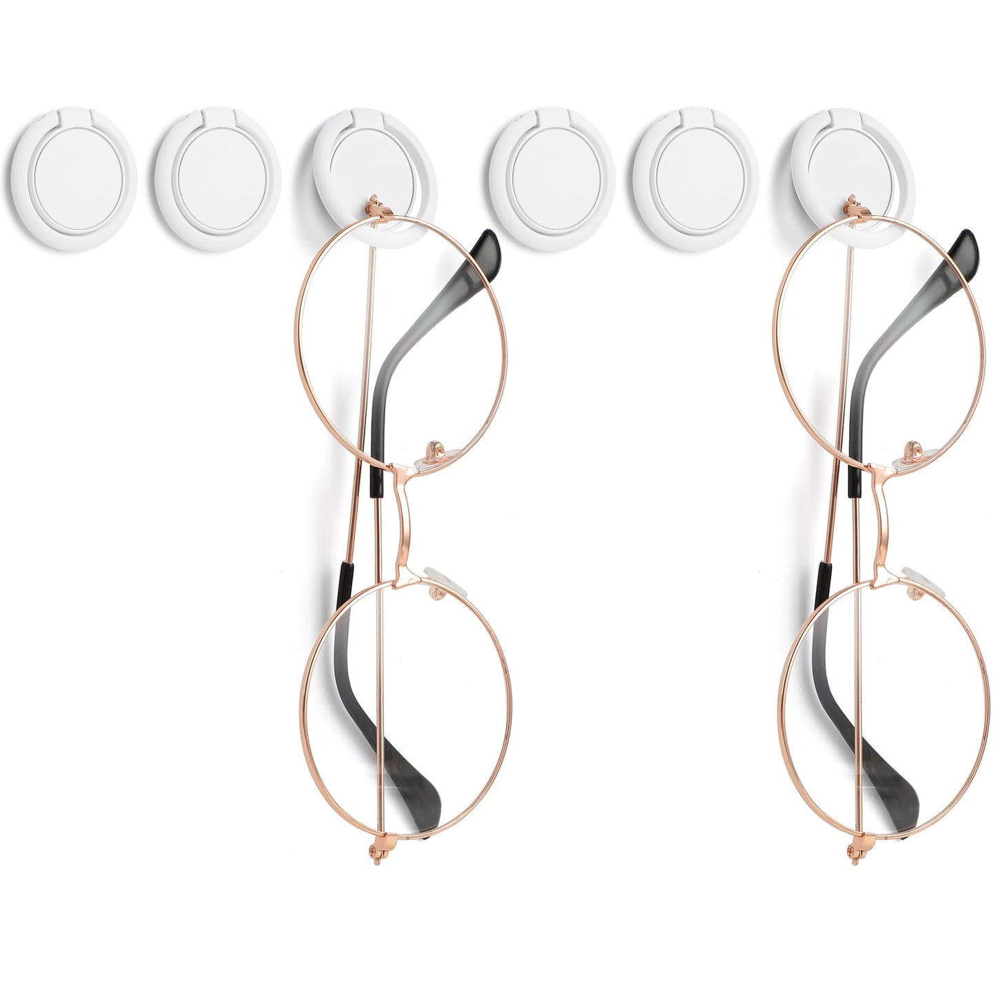 Ymapinc 6pcs Sunglasses Holder,Adhesive Eyeglasses Holder,Sunglass and Eyeglass Holder for Protective Eyewear,Reading Glasses and Sunglasses Organizer Wall for Desk Car Workshop
