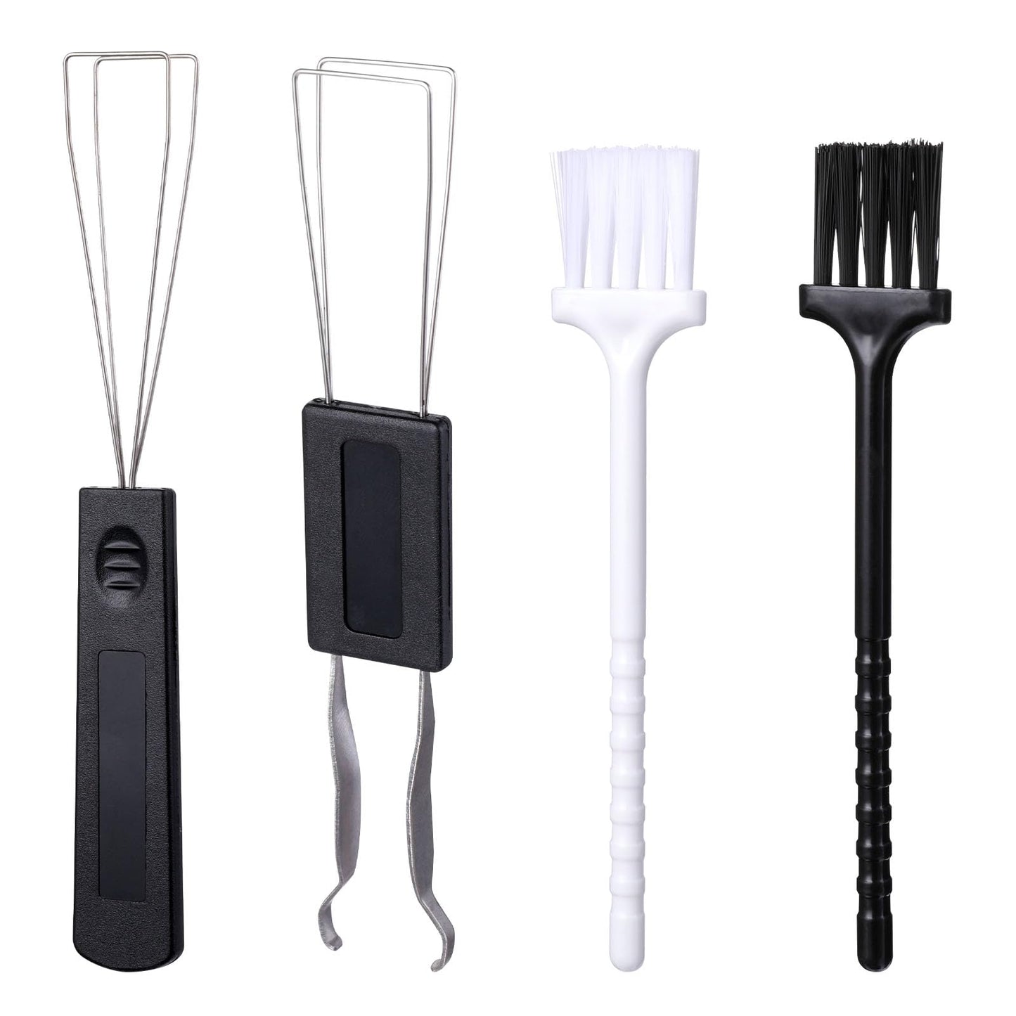 4PCS Switch Puller Keycap Puller Keyboard Brush, Stainless Steel Key Remover for Replacement Mechanical Gaming Keyboard Switches Key Cap Remover Tool Mechanical Keyboard Cleaning Kit(Black White)
