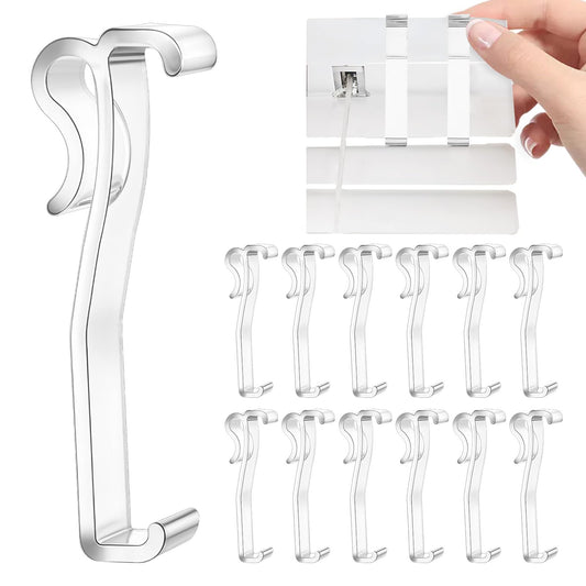 Ymapinc 12Pcs Valance Clips for Blinds Clear 2.5 Inch Plastic Hidden Blind Valance Replacement Clips for Window Cover Horizontal