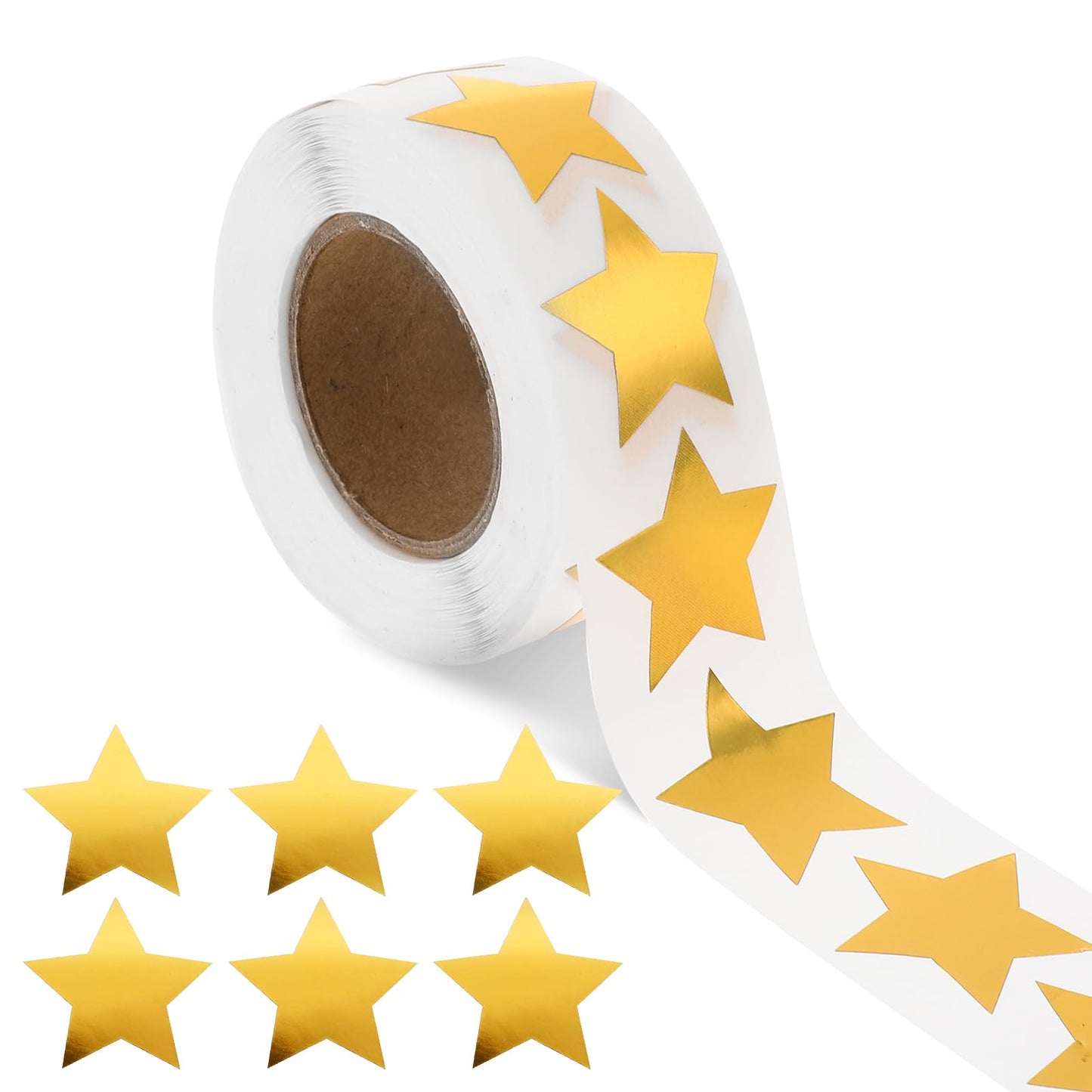 Bremorou Golden Star Stickers, 500 Pcs Holographic Gold Star Stickers for Kids Reward Small Star Stickers for Students Teacher DIY Crafts Supplies (Gold 1)