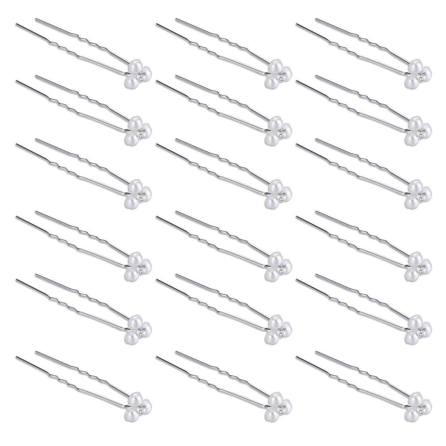 12Pcs Pearl Bobby Pins Pearl Pins for Hair Pearl Hair Pins for Wedding Bridal Hair Accessories Pearl Wedding Hair Accessories Pearl Pearl Crystal Bobby for Bride Bridesmaid Women Girls (Silver)