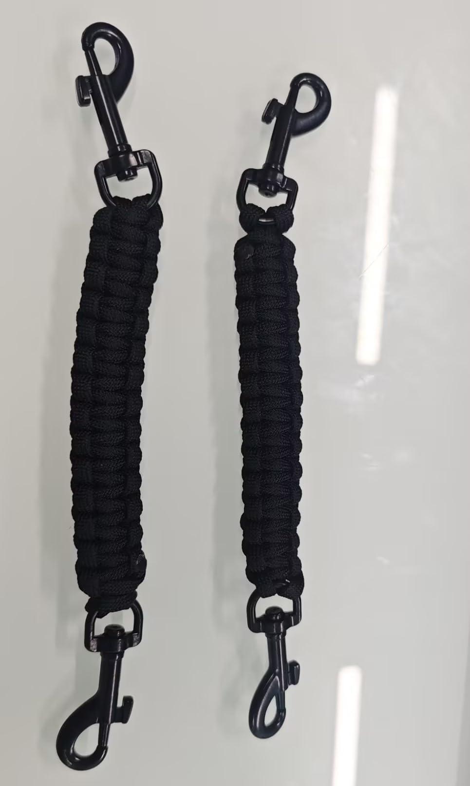 RAHHLIZS 2Pcs Dog Collar Safety Clip Backup Safety Strap Handmade Pet Leash Clip for Dog Harness to Training Walking Black Leash Connector