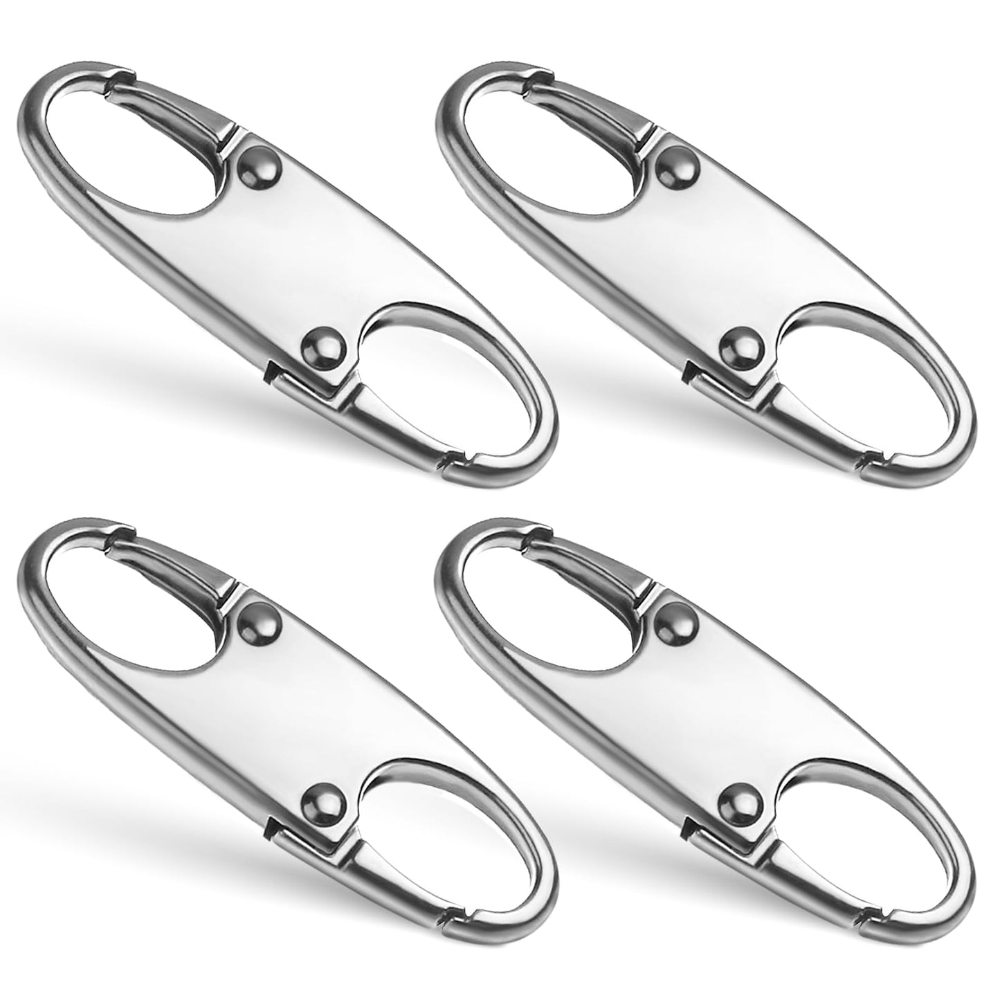 Ymapinc 4PCS Silver Zipper Clip Theft Deterrent,Small Locking Carabiner,Zipper Clips Anti Theft,Keep The Zipper Closed,Zipper Replacement