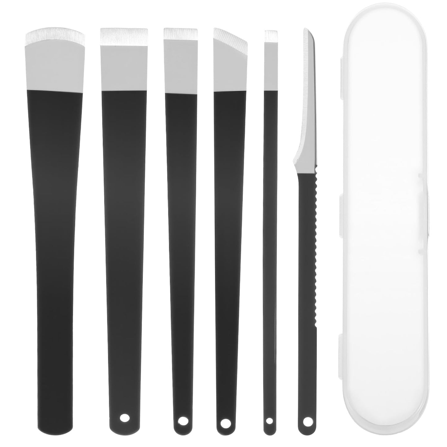 6 PCS Professional Pedicure Knife Set, Stainless Steel Foot Care Tools Trimmer Pedicure Supply for Ingrown Toenail, Callus, Dead Skin Removal (Black)