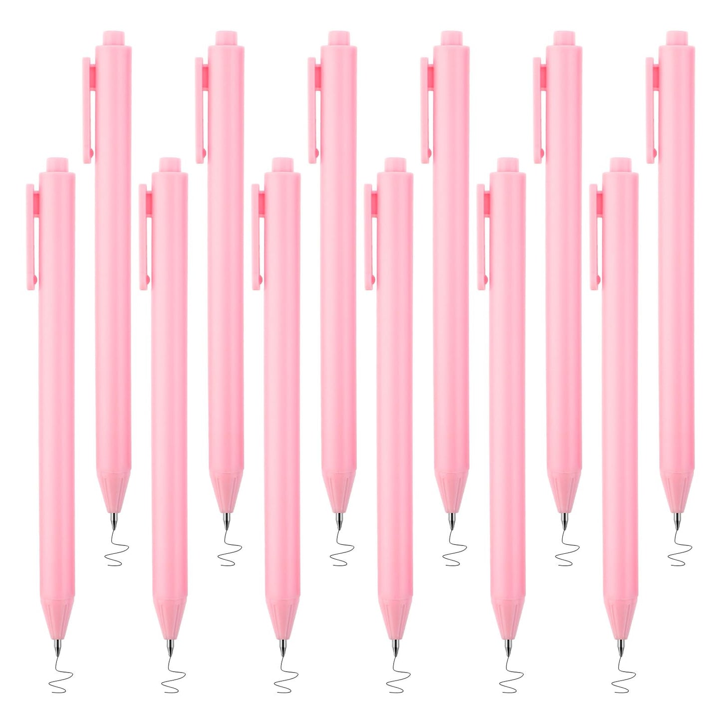 Mabor 12pcs Pink Retractable Gel Pens(0.5 mm),Black Ink Pen,Cute Gel Pens for Women Girls,Classroom Prizes,Fine Point Ballpoint Pens Writing Rollerball Pens Office Home School Supplies