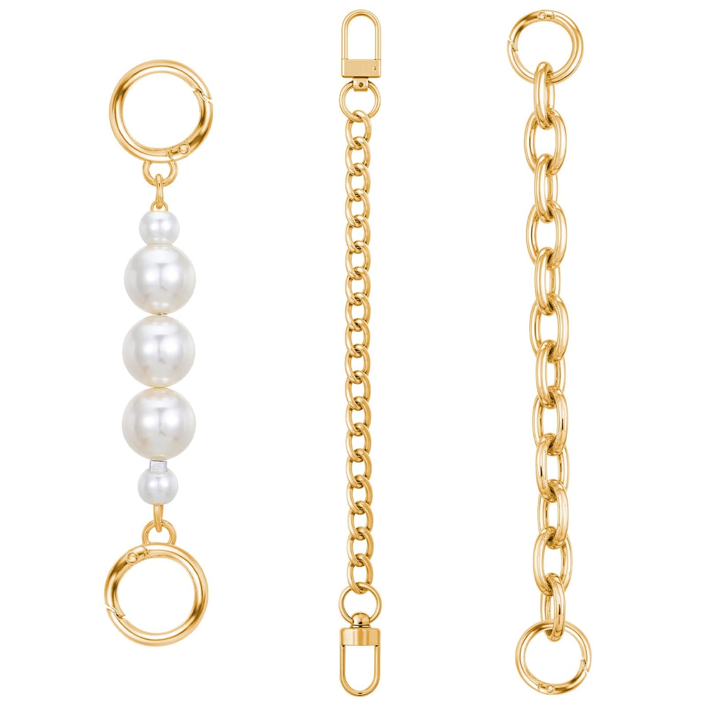 3 Pcs Fanny Pack Extender Strap Necklace Extenders for Women Bag Charm Chain Gold Purse Chain Lobster Clasp Replacement Handbag Decoration for Handbags Crossbody