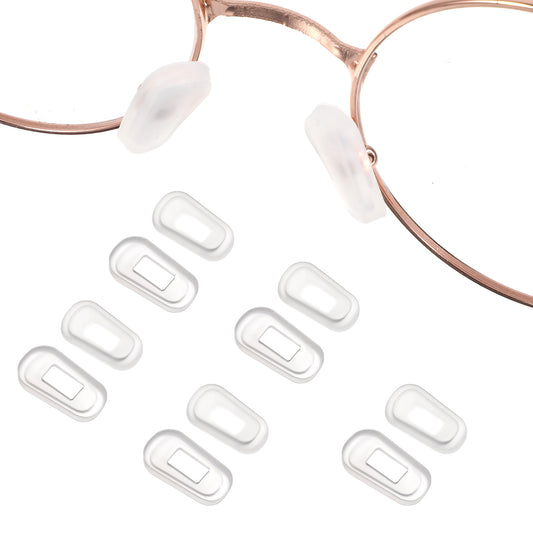 Xinjoduz 6 Pairs Eyeglass Nose Pads Cover, 3mm Thickness Clear Silicone Nose Pads for Glasses Nose Pad Cushion Soft Slip-on Eyewear Protective Covers for Nose Bridge Pads Eye Glass Repairing Kit
