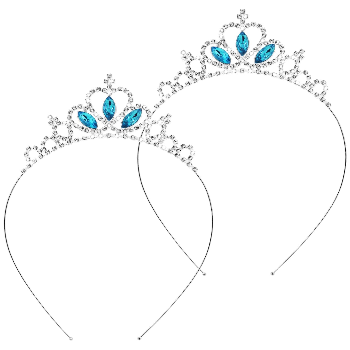 Mabor 2pcs Tiara Crystal Tiara for Women,Tiaras for Girls,Silver Tiaras, Children's Princess Cinderella Crown Birthday Party Accessory,Exquisite Design Wedding Tiaras for Bride(Silver)