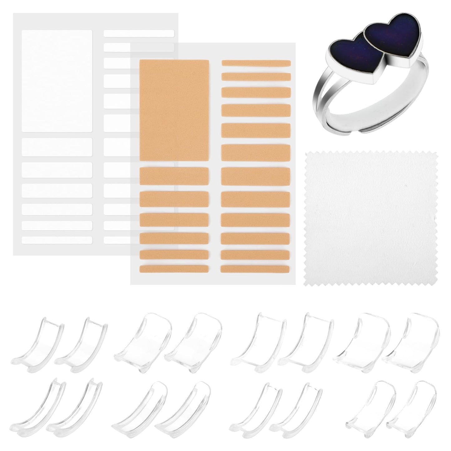 Ouligay 19 Pcs Ring Sizer Adjuster Ring Size Ring Size Adjuster Set For Loose Rings Fit Men And Women Any Rings Assorted Sizes Of