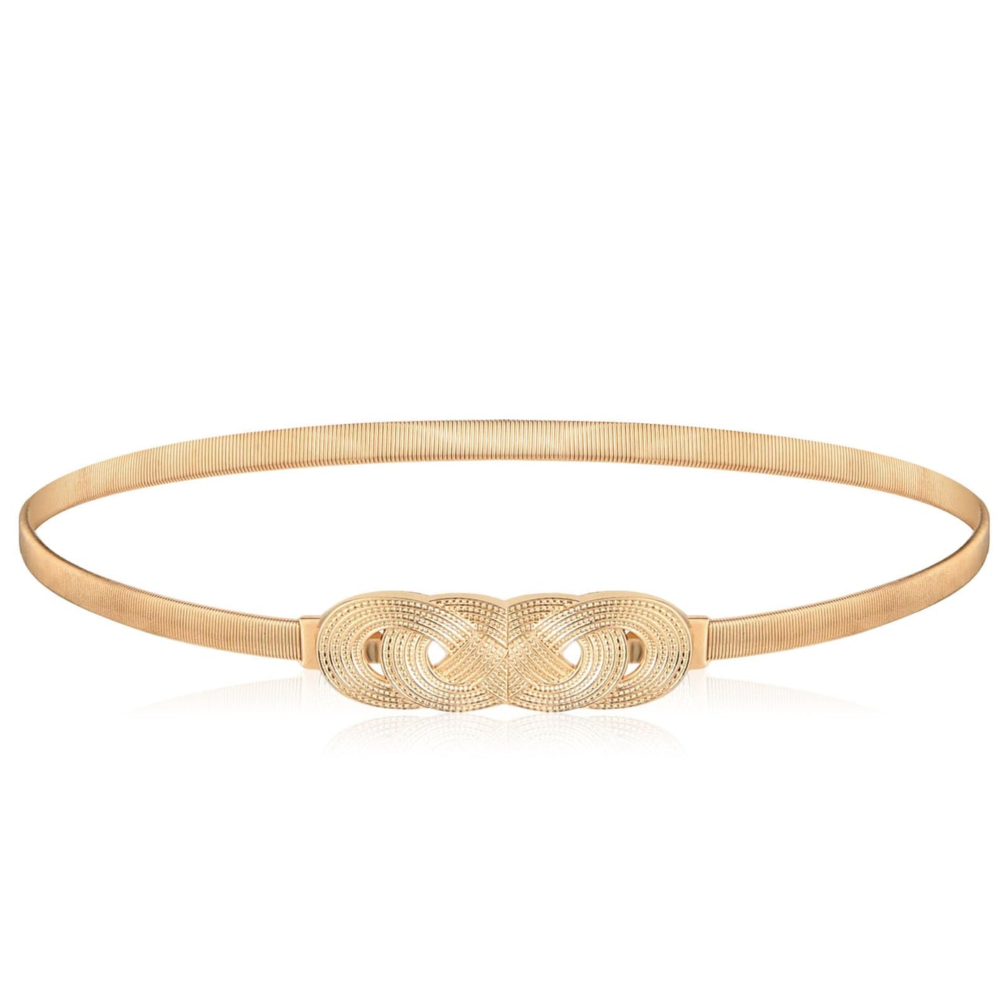 Xindojuz Gold Waist Chain Belt, Gold Belts for Women Dresses Jeans Pants Fashion Skinny Metal Cinch Belt Elastic Pendant Chain Belt Gold Elastic Thin Waist Belt Gold Dress Belt for Girls Women Fancy