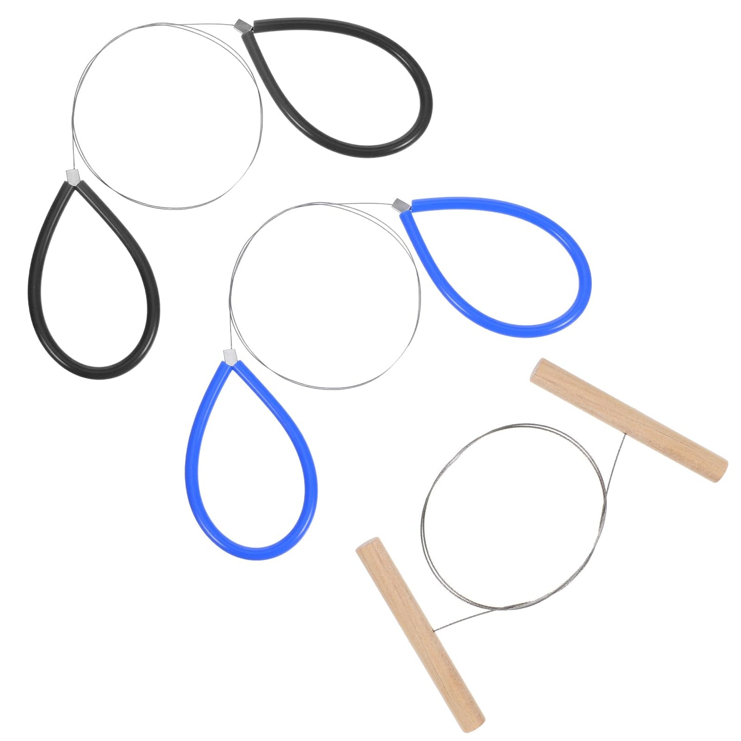 3 PCS Clay Wire Cutter Pottery Wire Tool Steel Wires Clay Cutter Standard Pottery Wires Cutters Cut Off Tools for Clays Artists with Black Blue and Wood Handle for Artists