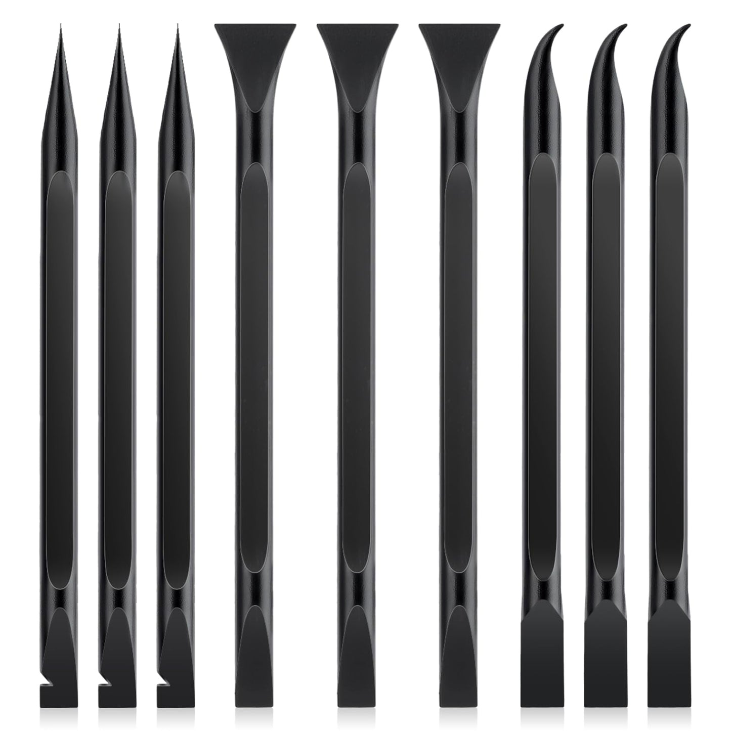 9Pcs Plastic Scraper Tool Non Scratch, Mabor Multi-Purpose Scraper for Tight Spaces Black Non-Scratch Kitchen Scraper Cleaning Scraper Tool for Labels Oil Stains Food Paint Remove Stickers