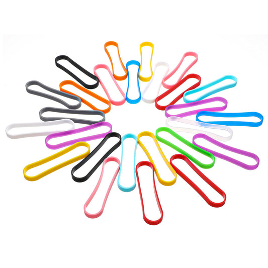 Xindojuz 36 PCS Silicone Bands, 3 Inches Assorted Color Rubber Bands Wrapping Band Office Supplies Elastic Strap for Wallet Card Wrist Cooking Boxes Wraps Office Outdoor Notebook Packing Gift