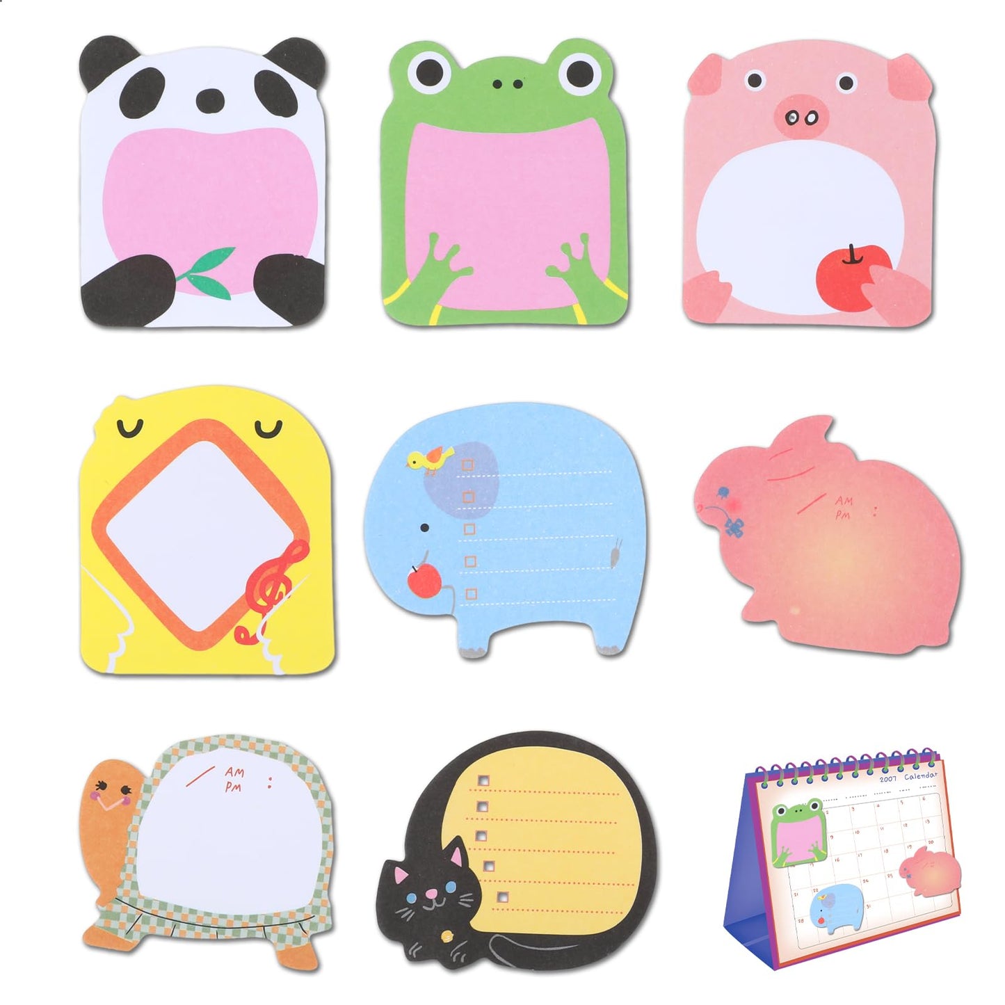 Ouligay 160 Sheets Cute Sticky Notes Cartoon Animal Sticky Notes Kawaii Self Stick Sticky Note Refrigerator Sticky Notes Memo Message Notes Party Bag Fillers for Home School Office