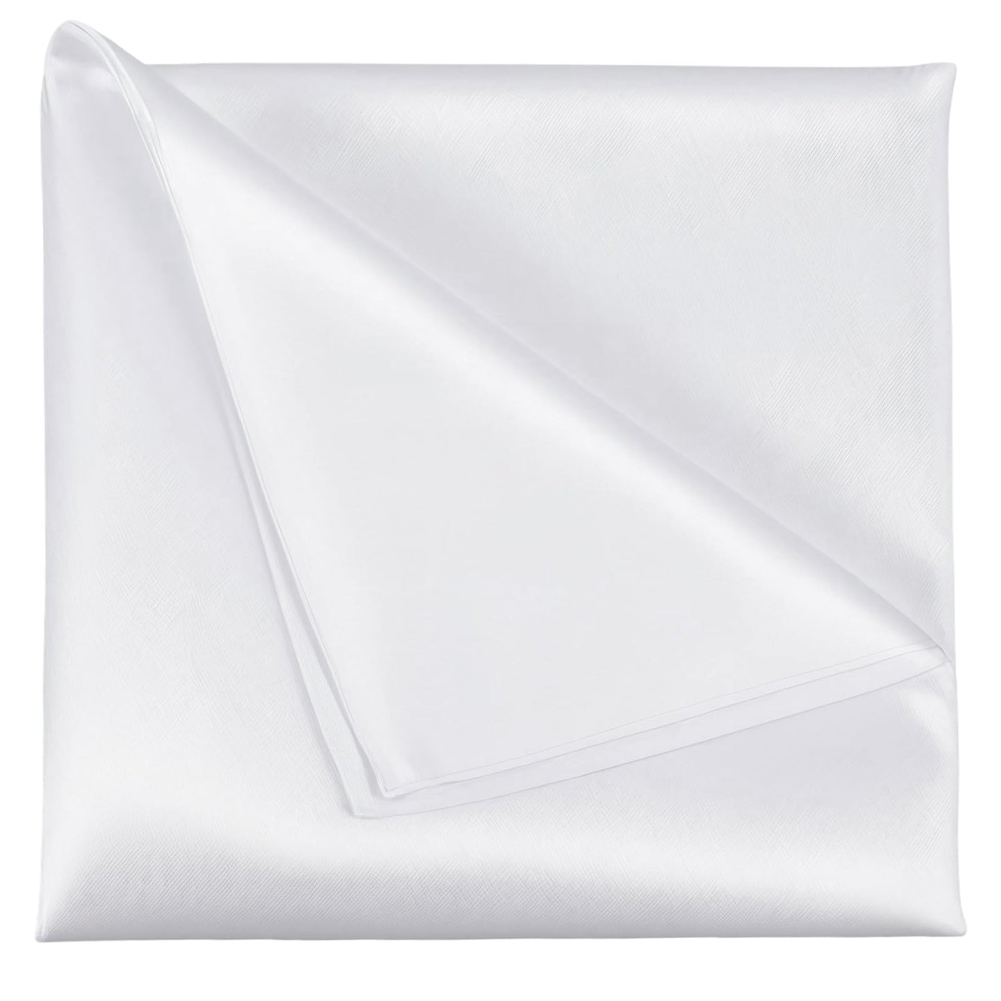 Teaaha 3 PCS White Silk Pocket Squares for Men, Satin Pocket Square for Men, Elegant Vegan Silk Handkerchief Set for Suits