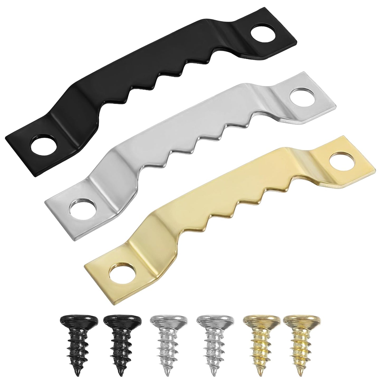 60 Pack Sawtooth Hangers Small Saw Tooth Picture Hanger with Screws, Picture Hanging Hooks Kit for Photo Frames, Art Paintings and Canvas(3 Color)