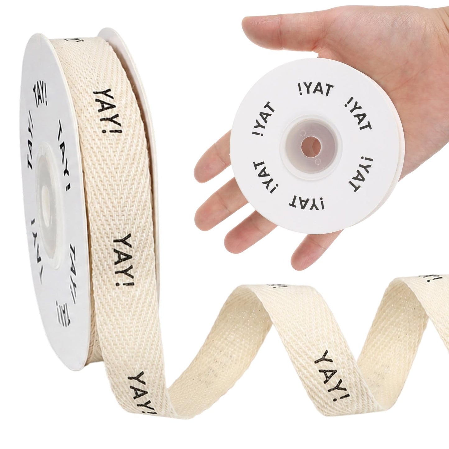 Chsoejuf 5/8 Inch X 10 Yard Yay Cotton Ribbon Natural Twill Tape Ribbons